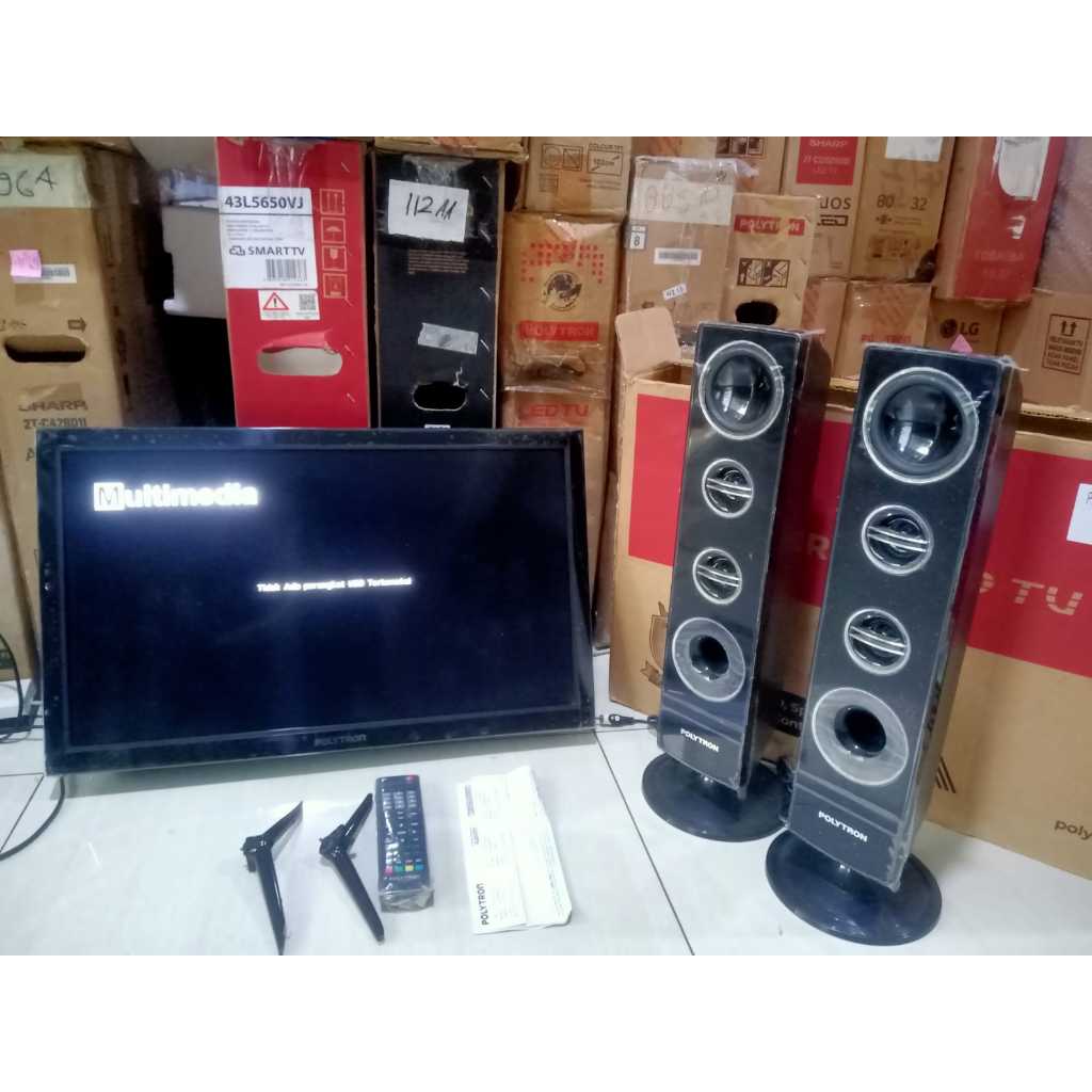 TV LED Polytron touwer 24 Inch HD Digital TV HDMI USB Kondisi bekas masih segel 5428F