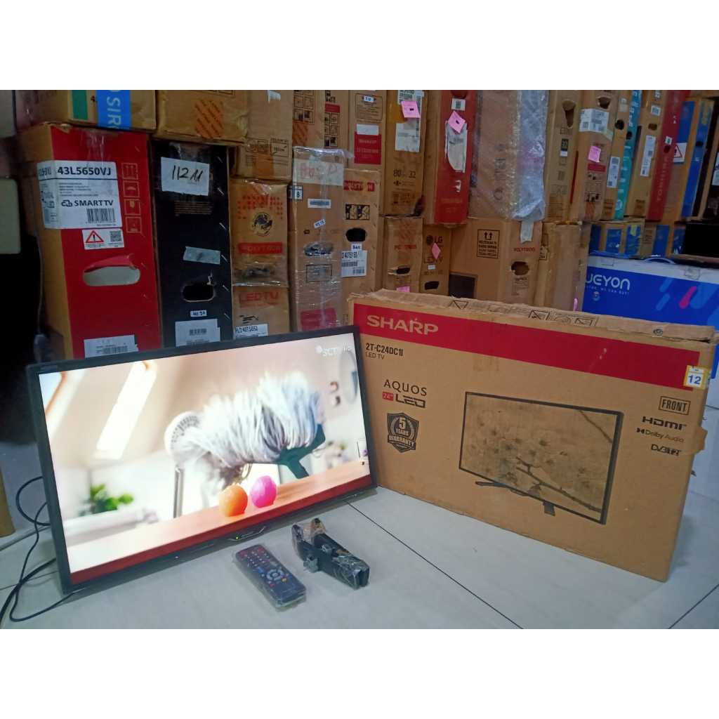 TV LED Sharp 24 Inch HD Digital TV HDMI USB Kondisi bekas masih segsl siap pakai 5434F