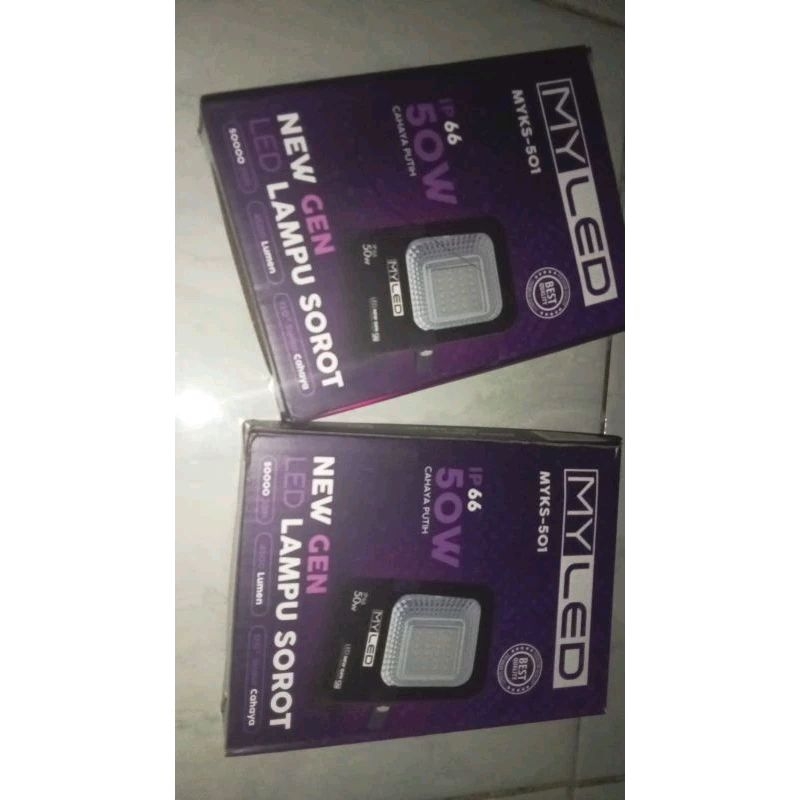 Lampu sorot my led 50W Putih  Led Flood Light 50 Watt my led