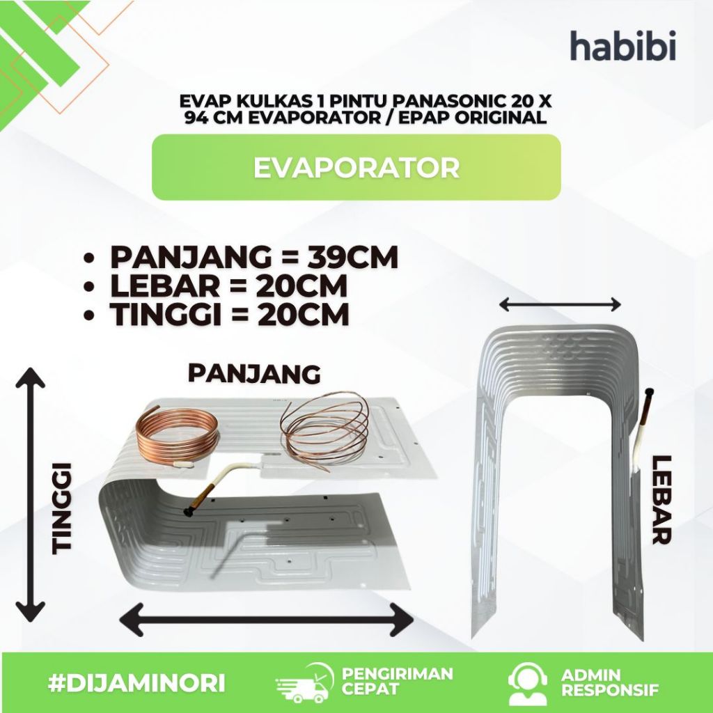 Evap Kulkas 1 Pintu Panasonic 20x94 cm/ Evaporator Kulkas Panasonic