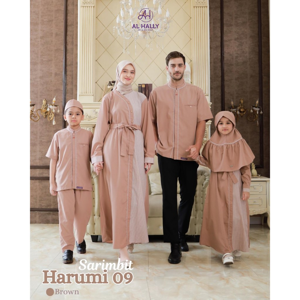 READY Sarimbit Terbaru ALHALLY HARUMI 09 BROWN | Baju Sarimbit Keluarga ORI | COD