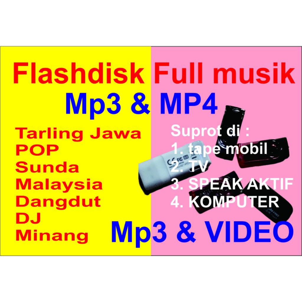 Flashdisk full musik MP3 & MP4 Pop Dangdut Minang Dll