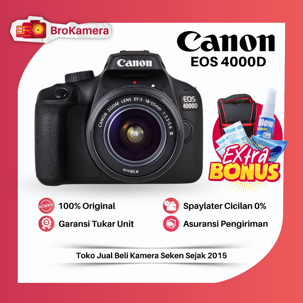 Canon 4000D 3000D Lensa Kit - Kamera DSLR Wifi - Camera DSLR Seperti 1300D 3000D 1500D
