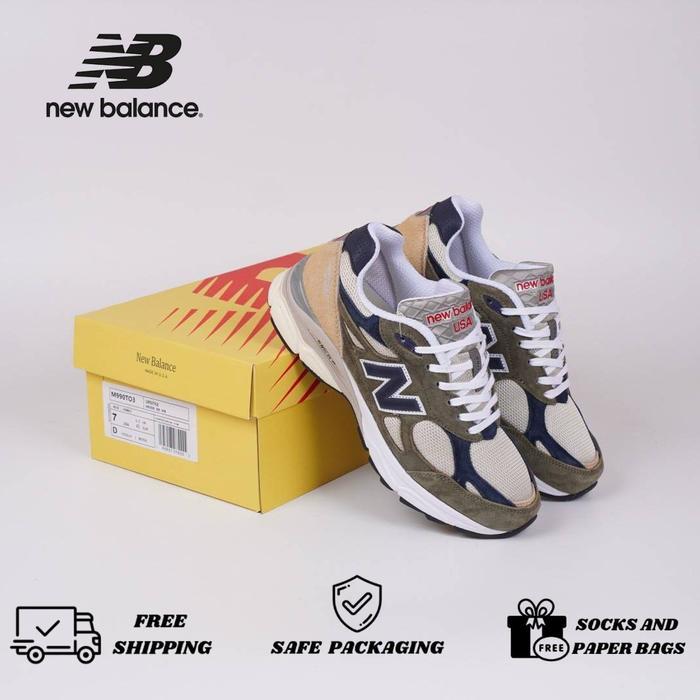 Sepatu New Balance 990 V3 Olive Navy Tan