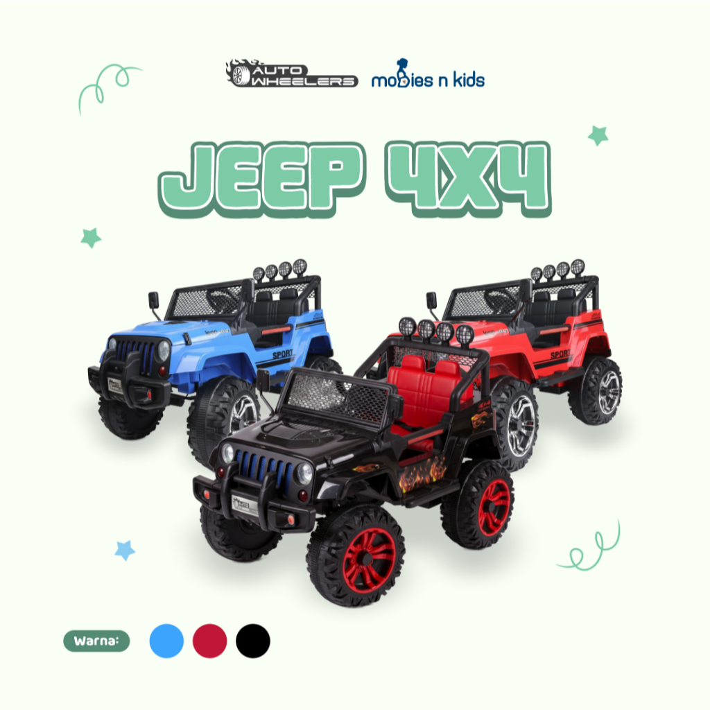 Mobies n Kids - Autowheelers JEEP 4X4 | Mobil Remote Control Anak | Mobil Aki Anak