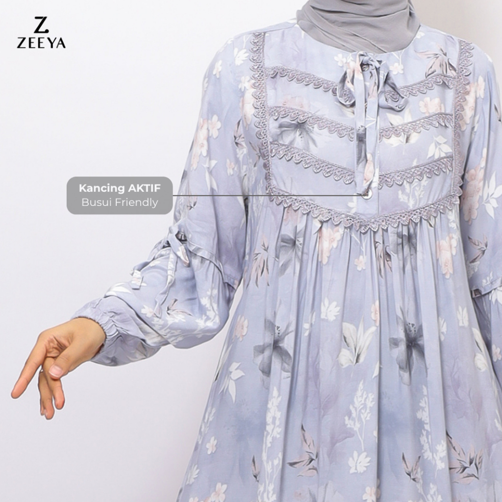 DISKON ZEEYA COLLECTION ALMEERA GAMIS MUSLIM SYARI WANITA BAHAN RAYON PREMIUM SIZE M L XL
