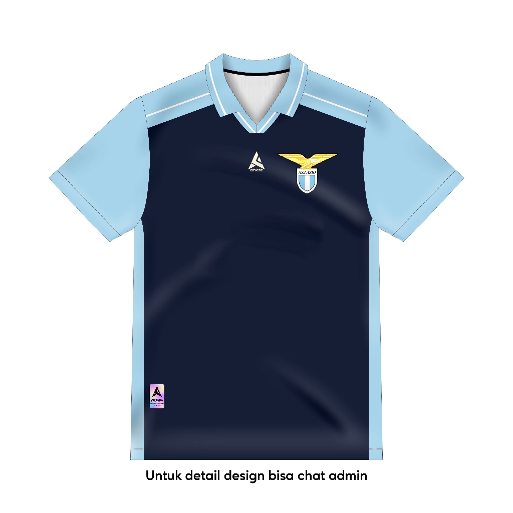 ATHLETIC SPORTWEAR - Jersey Bola Fantasy Lazio Away 2001-2002 EUFA Fullprinting Casual - Atasan