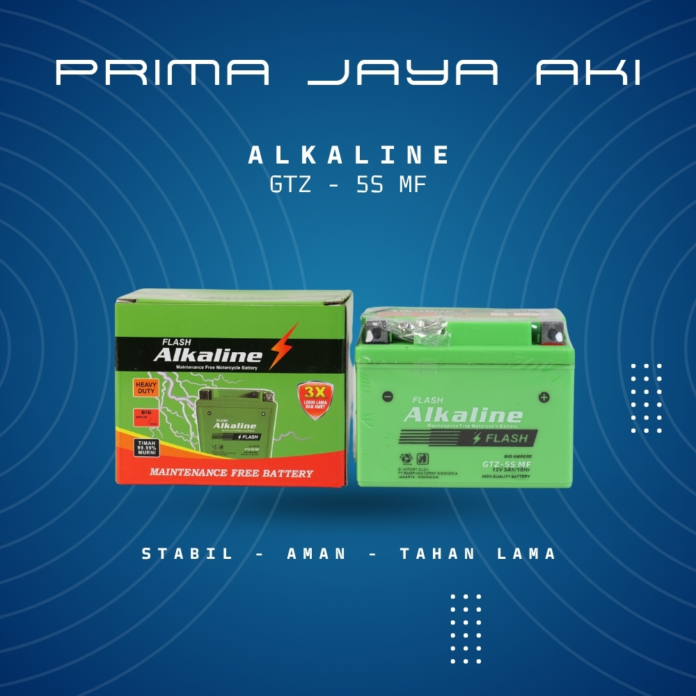 Aki Motor Revo 110 Merk ALKALINE, Type GTZ-5S, Aki kering