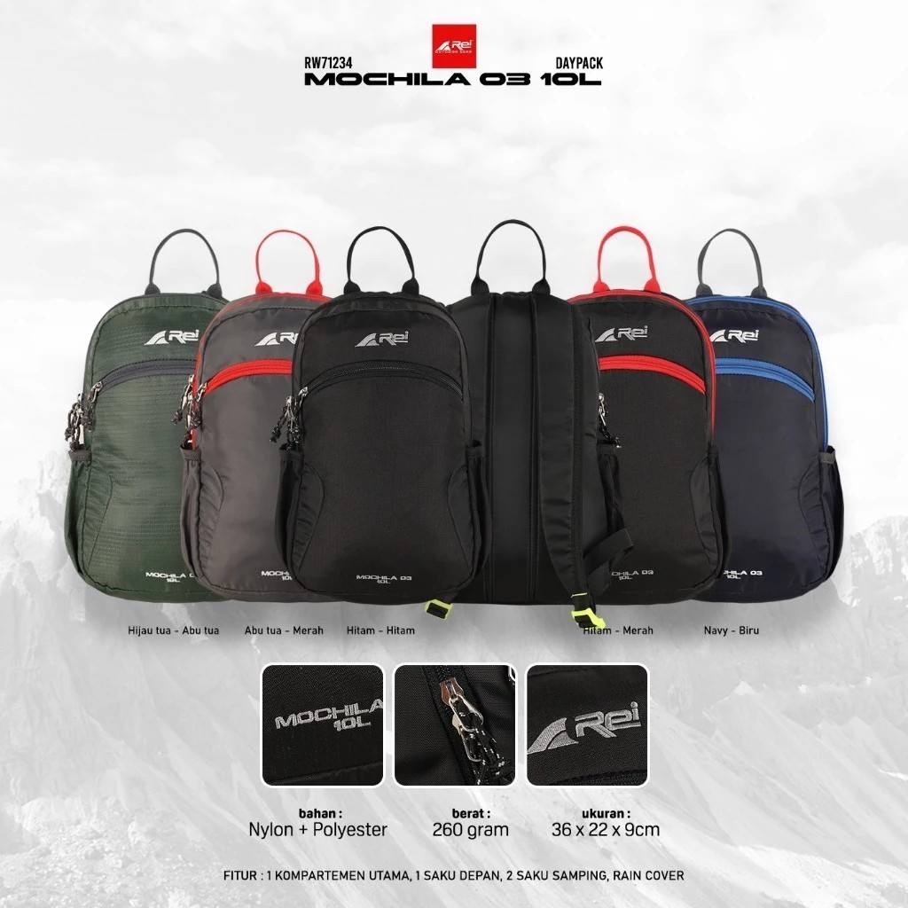 TAS RANSEL REI MOCHILA 10L 03 ORIGINAL PRIA DAN WANITA TERBARU TAS TRAVELING, SEKOLAH DAN KERJA