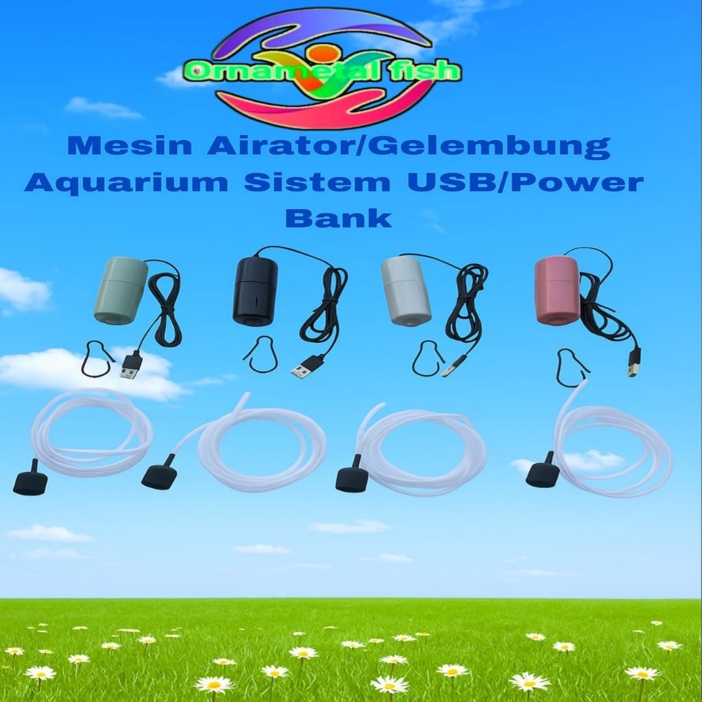 Mesin Airator/Gelembung Aquarium sistem USB/ power bank promo