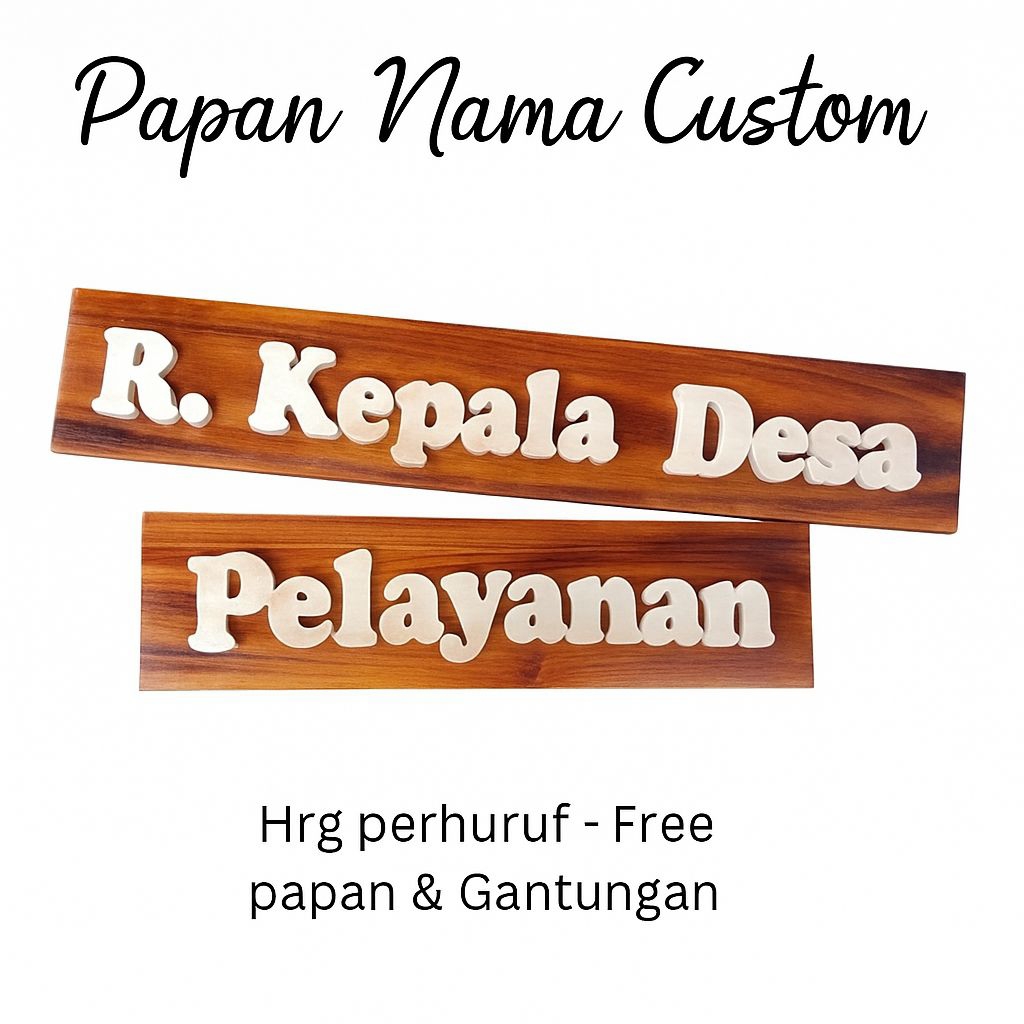 Papan Nama Kayu Custom Ukir Nama Kayu Tulosan Kayu Timbul