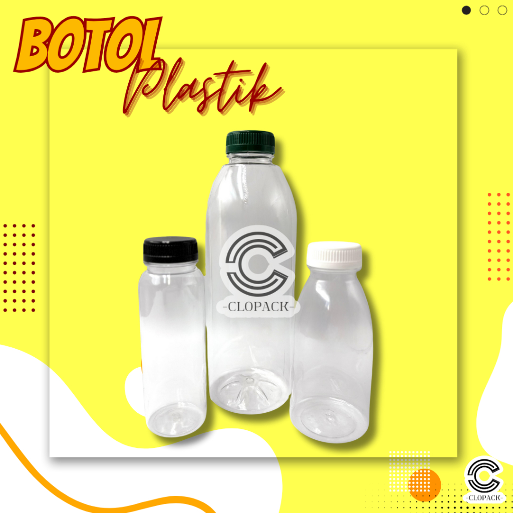BOTOL PLASTIK DENGAN TUTUP BOTOL PACKAGING 250ML 350ML 1000ML BOTOL MINUMAN