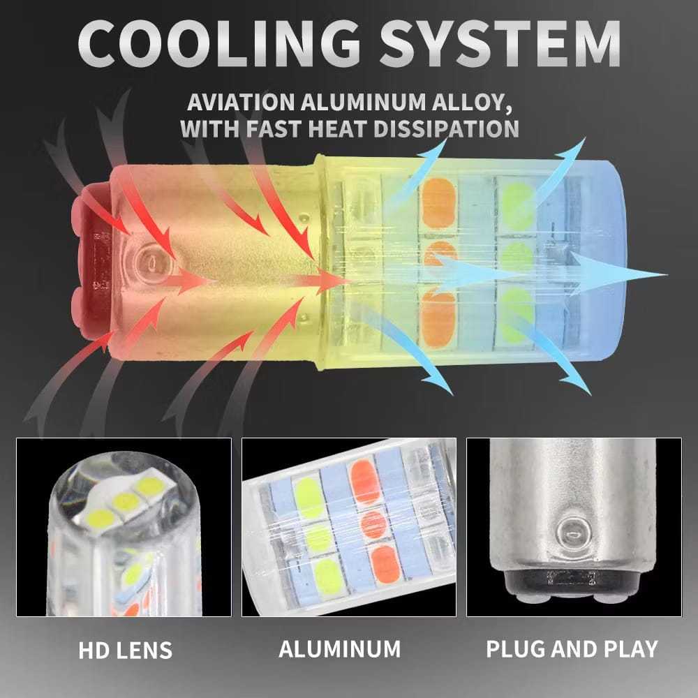 {SALAMDARIBINJAI RACING} COD 1 PCS Lampu Rem Running Kedip LED Stop Lamp Belakang 21 Mata Motor / Mo