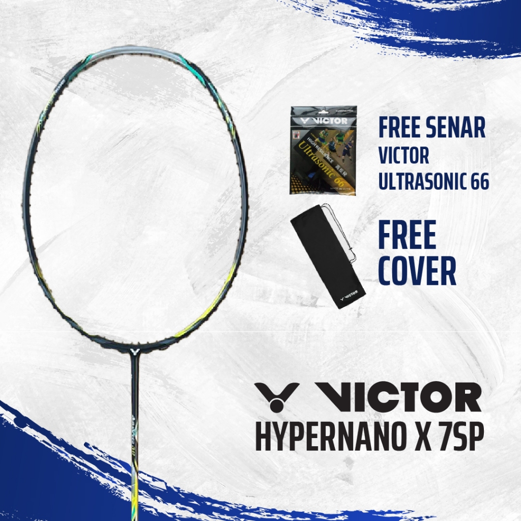 Raket Badminton Victor Hypernano X 7sp + Bonus Senar Victor VS850 + Cover Beludru Victor | Bulu Tang