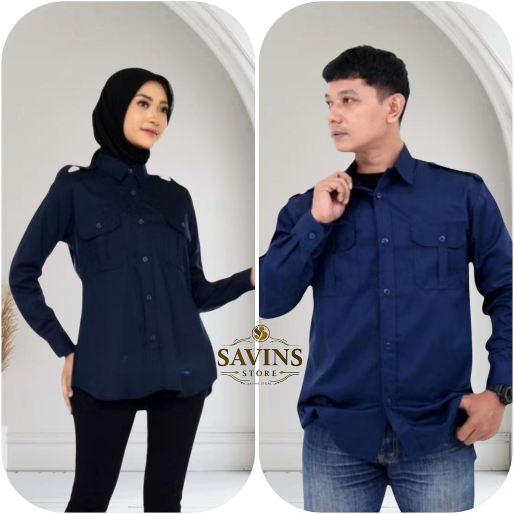 Baju PDH PDL Navy wanita dan pria kemeja navy Baju dinas lapangan navy wanita dan pria