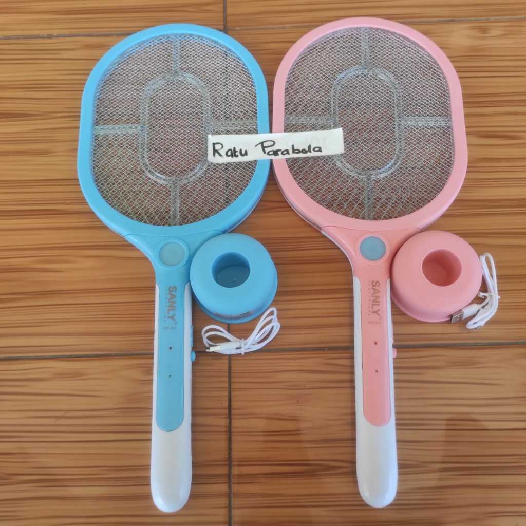Raket nyamuk SANLY 2 fungsi / 2 in 1 rechargeable raket nyamuk warna random