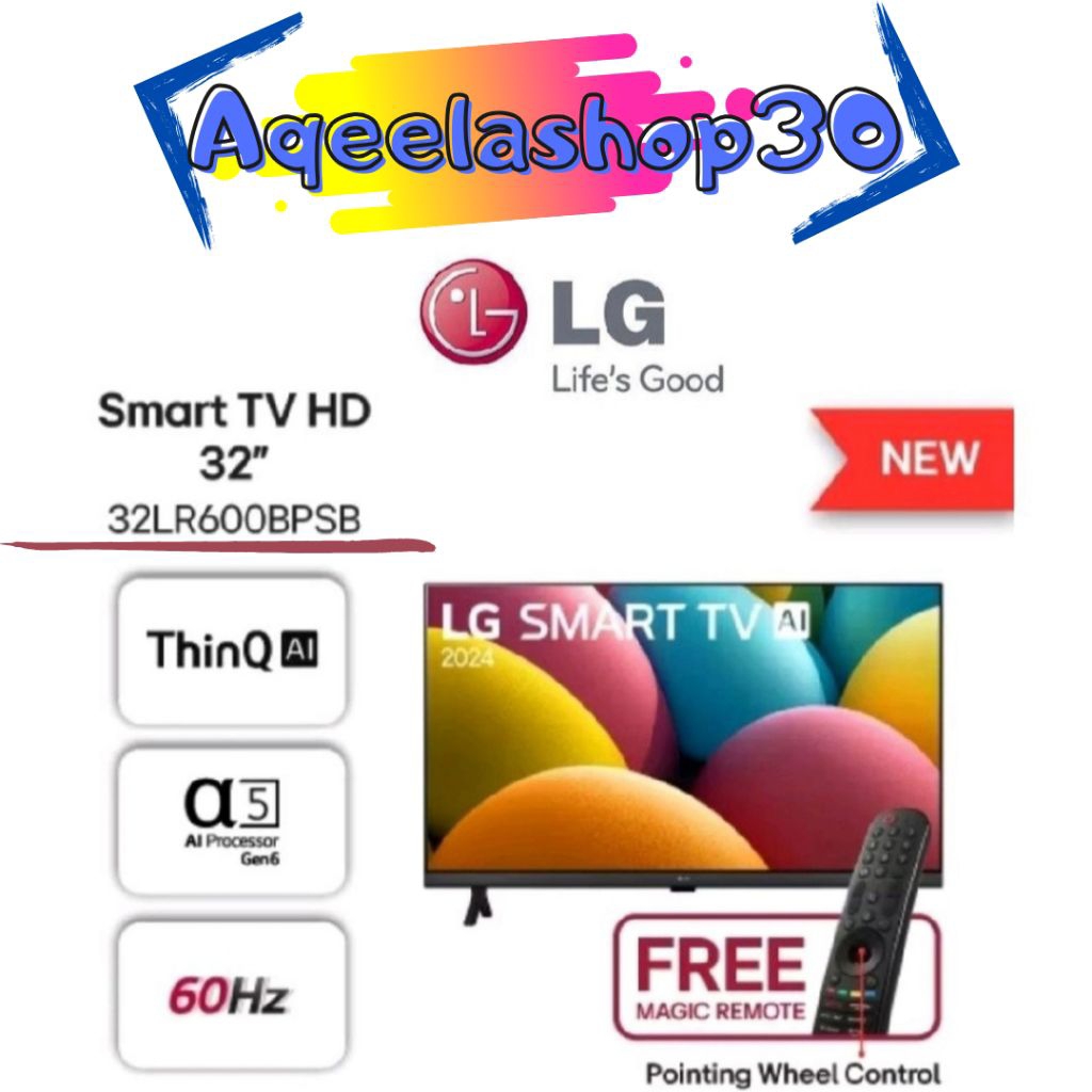 LG 32LR600BPSB LED SMART TV 32 INCH WEBoS 23 WITH MAGIC REMOTE HDMI