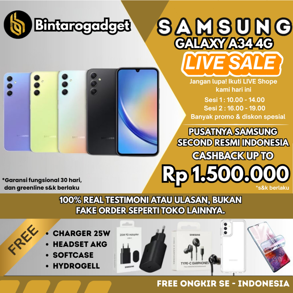 SEIN | Samsung A34 5G | A33 256GB 128GB  Second Original Resmi Indonesia