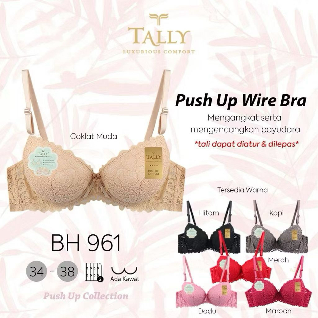 TALLY PUSH UP WIRE BRA 961 (hitam)