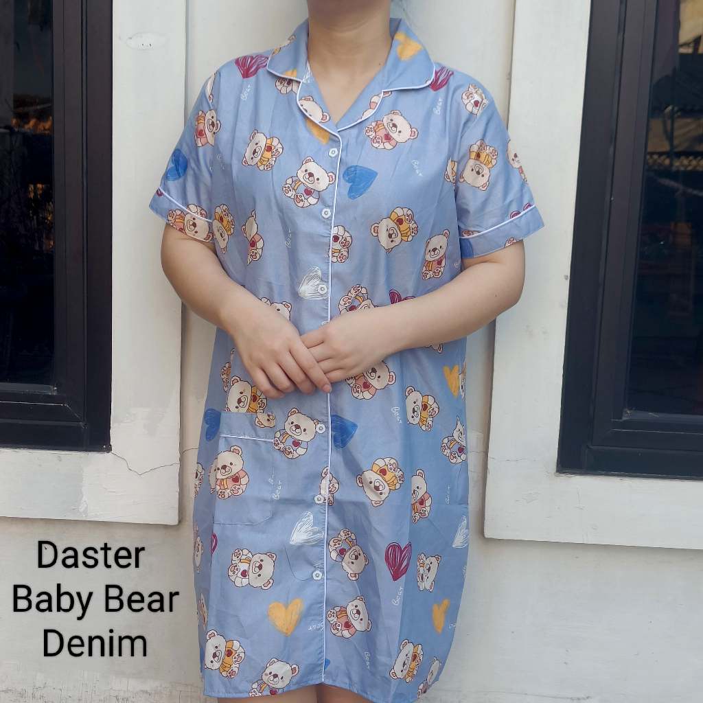BJ - Piyama Daster Wanita Motif Karakter Labubu , Sanrio, Bear , Animal