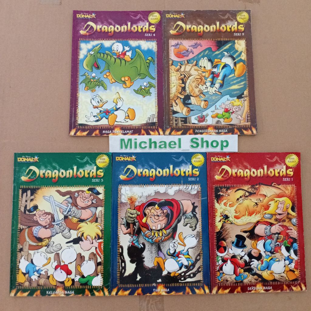 Buku Komik Majalah Walt Disney's Donal Bebek Edisi Koleksi Dragonlords Seri 1 2 3 4 5 LENGKAP TAMAT 