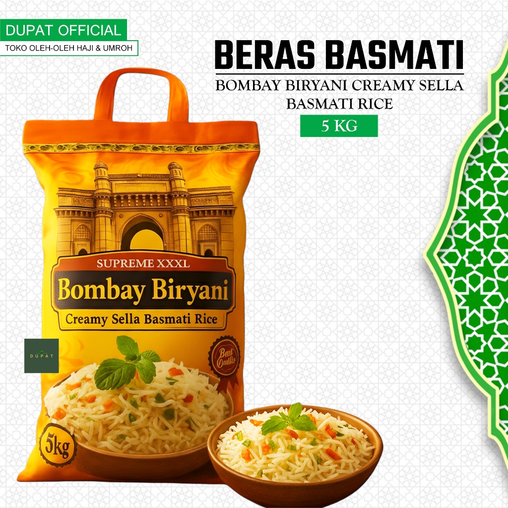Beras Basmati Creamy Sella 5 Kg / Golden Sella / Beras Biryani Kebuli / Basmati Rice 5 Kg