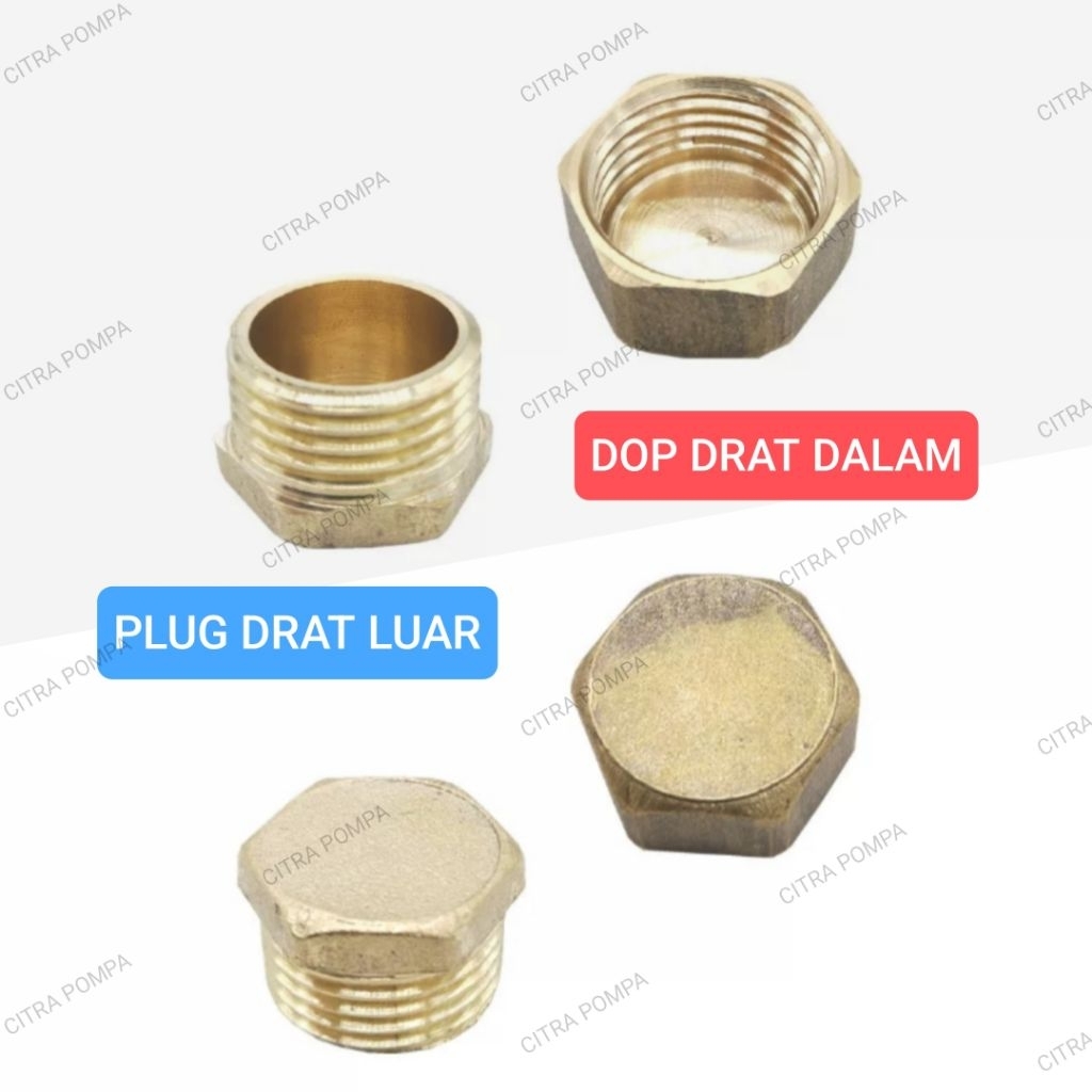 TUTUP DOP DRAT DALAM KUNINGAN / TUTUP PLUG DRAT LUAR KUNINGAN