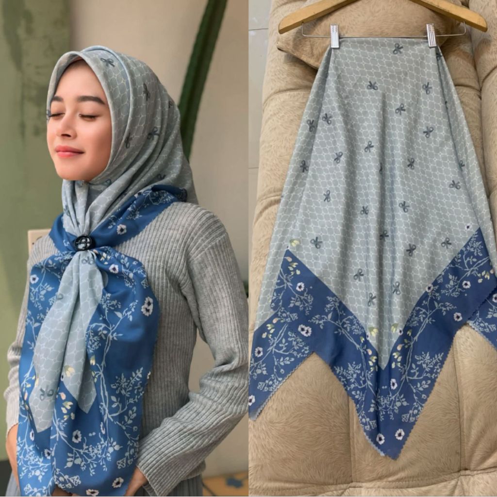 HIJAB SEGIEMPAT VOAL MOTIF BUNGA TERBARU/ jual hijab segiempat motif bunga/jual hijab motif bunga ke
