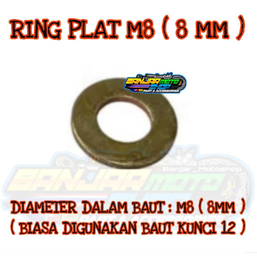 RING PLAT M8 (Ring baut 12)