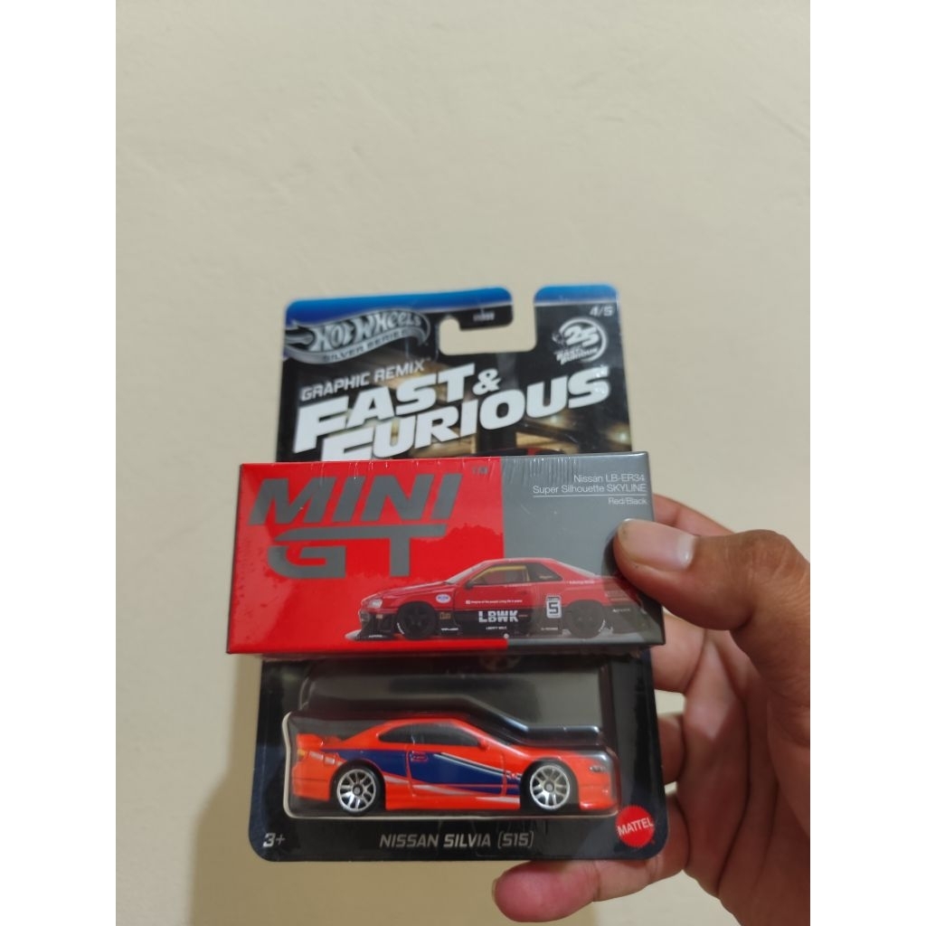 Minigt ER34 LBWK merah & Fast and Furious S15