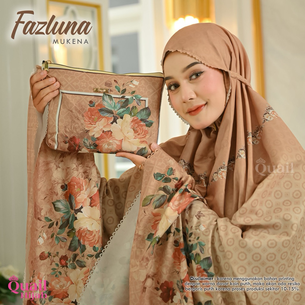 Fazluna Mukena Dewasa Setelan Original Quail Hijab Cotton Printing Premium Motif Bunga Floral Jumbo 