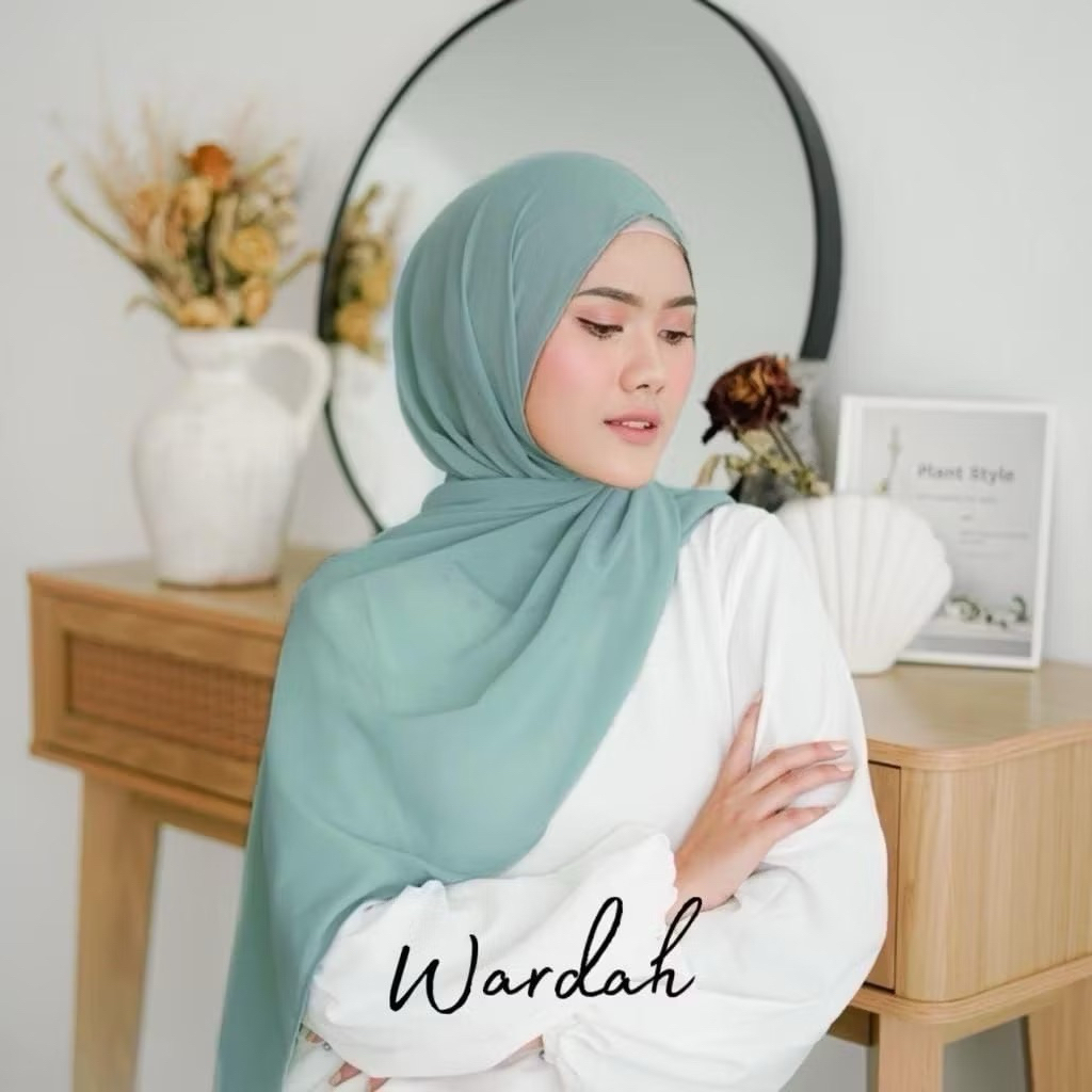 Pashmina Ceruty Wardah Pasmina ceruty Biru Wardah