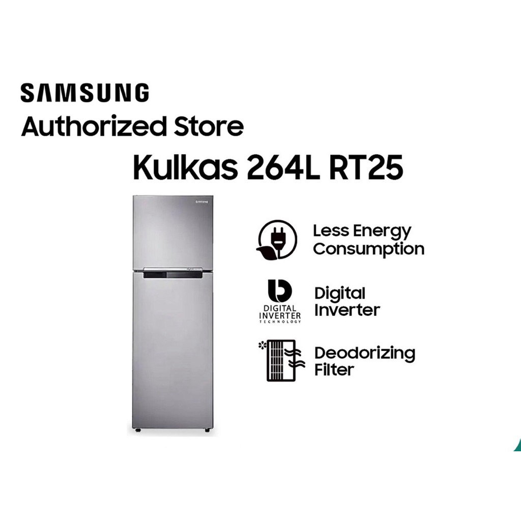 Samsung Kulkas 2 Pintu, 256 L - RT25FARBDSA/SE Garansi Resmi