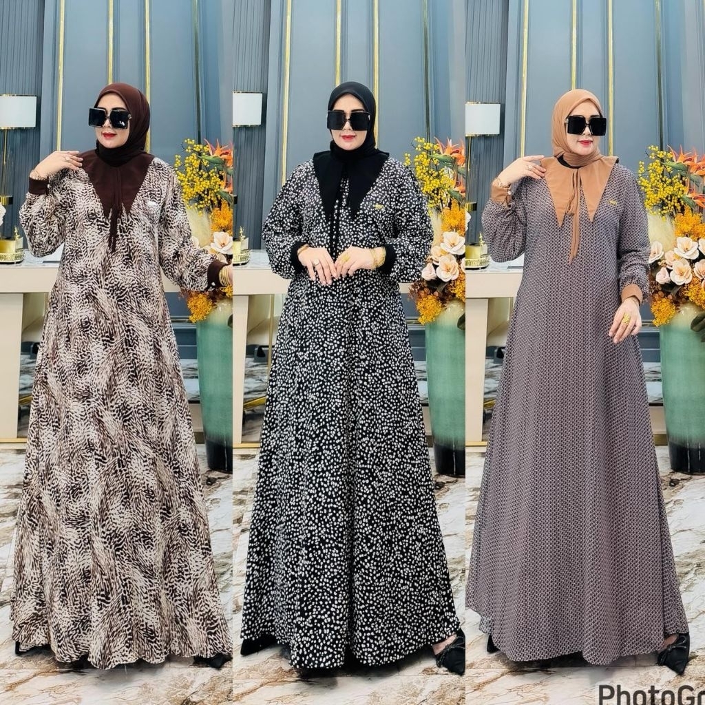 NAURA SET HIJAB SET EMPAT / COD / gamis naura set