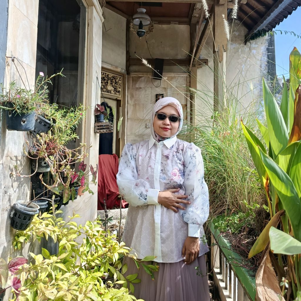 Vanilla Hijab VH Rurici Blouse Mono Monogram Pink size S Atasan Kemeja Wanita Baju Pesta BS BJ WK ZD