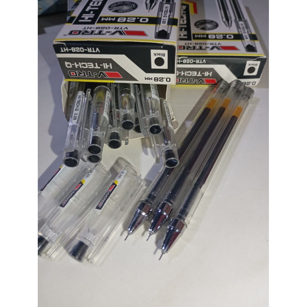 Pulpen Hi-TECH V-TRO 0.28 warna hitam