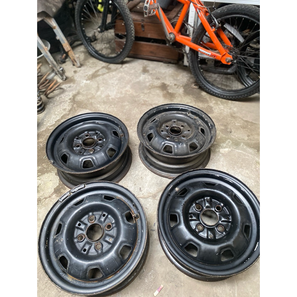 VELG/PELEK  KALENG STARLET ORIGINAL TEBAL RING 13 PCD 4x100 siap pakai