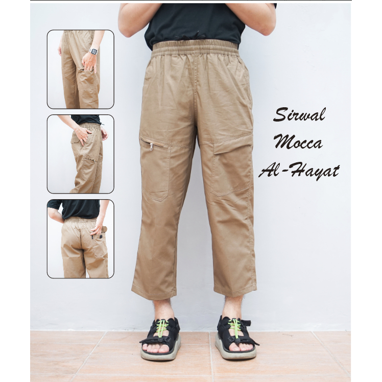 Celana Sirwal Mocca Al Hayat - Celana panjang Pria - Celana Pria Cingkrang Sunnah Terlaris