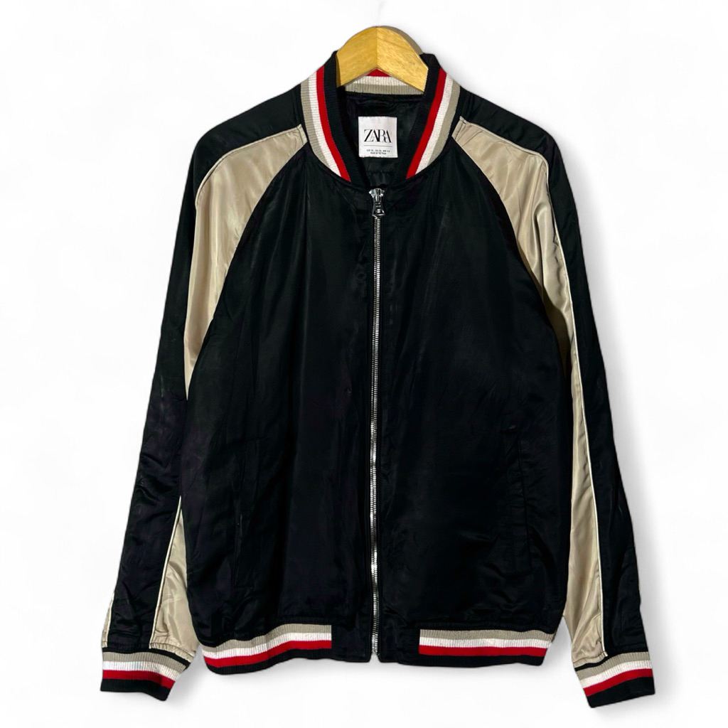 Zara Sukajan Jacket satin Black/gold Authentic Original