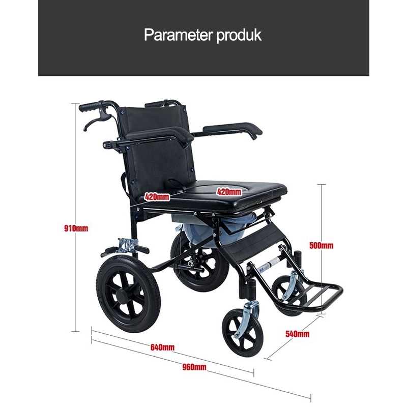 Kursi roda lipat ringan kecil/kursi dorong tangan lansia/kursi travel sederhana portabel ultra
