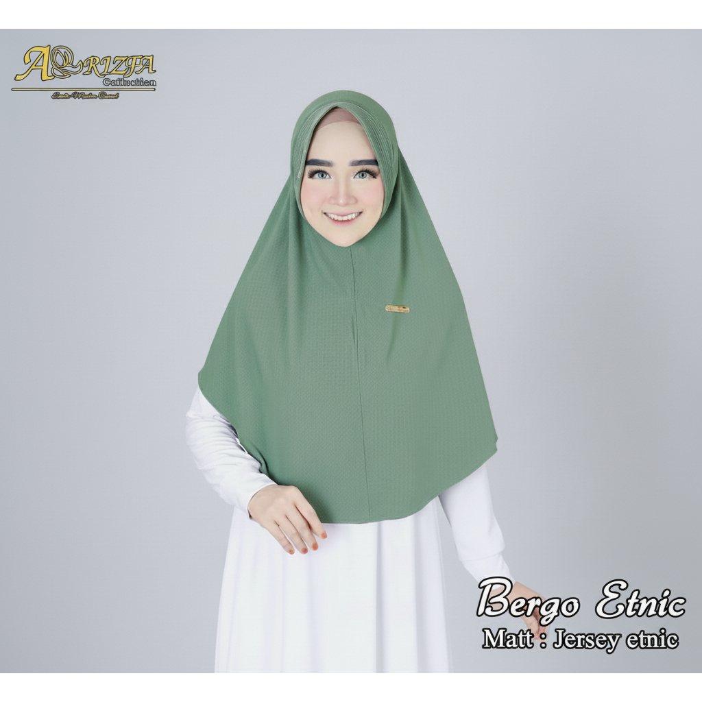 Hijab/Jilbab Bergo Instan Pad Jersey Motif Etnic Original By Arrizfa Collection Model Bergo Etnic