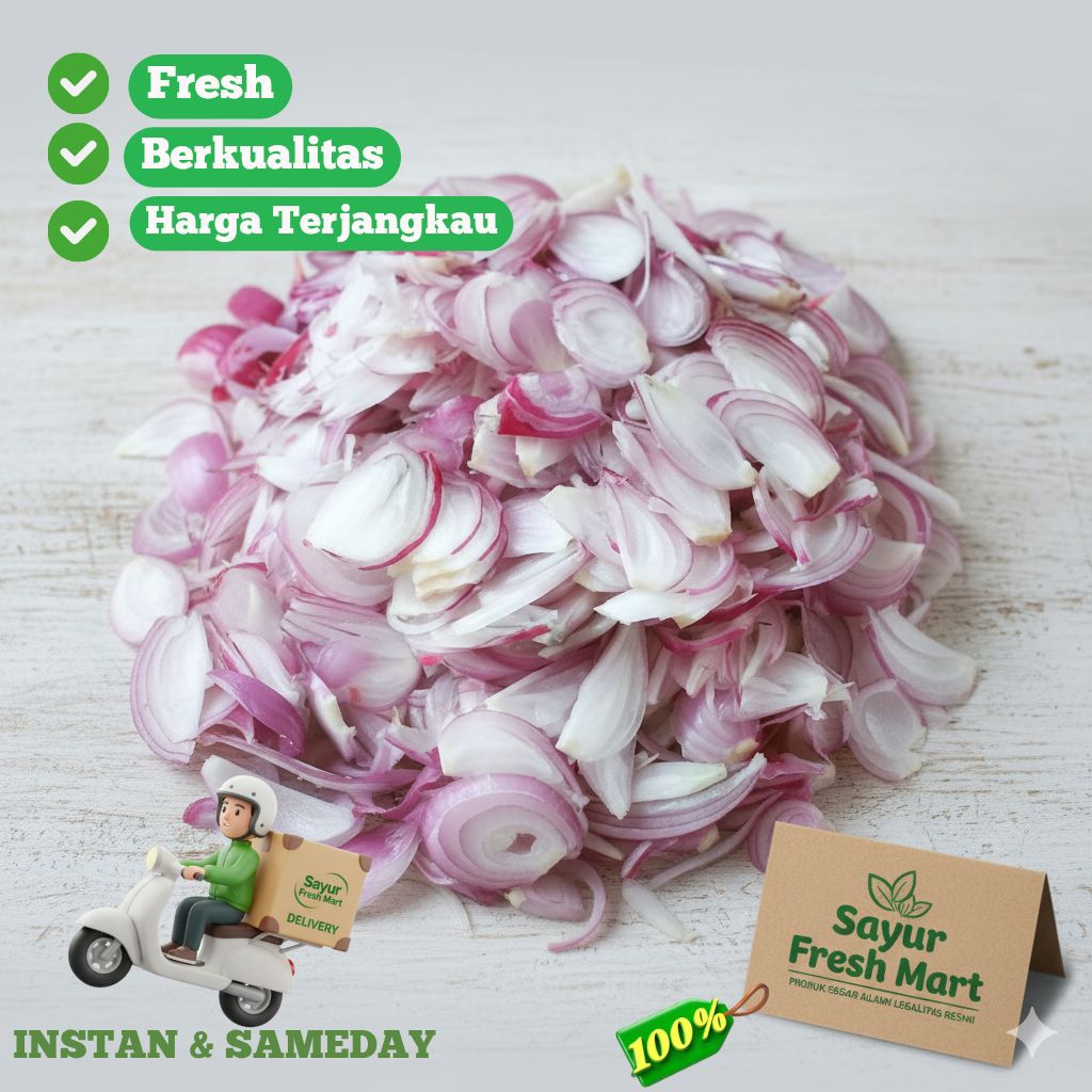 Bawang Merah Iris / Bawang merah Serut Brebes Fresh Kirim Instan & Sameday