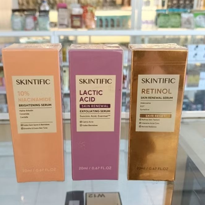 Skintific Serum Series 20ml | Niacinamade Brightening Serum | Lactic Acid Serum | Retinol Serum | Co