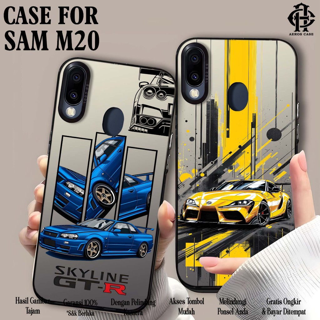 Case Samsung M20 ( CAR ) Premium Matte Hard Casing IMD Polycarbonate Softcase HP