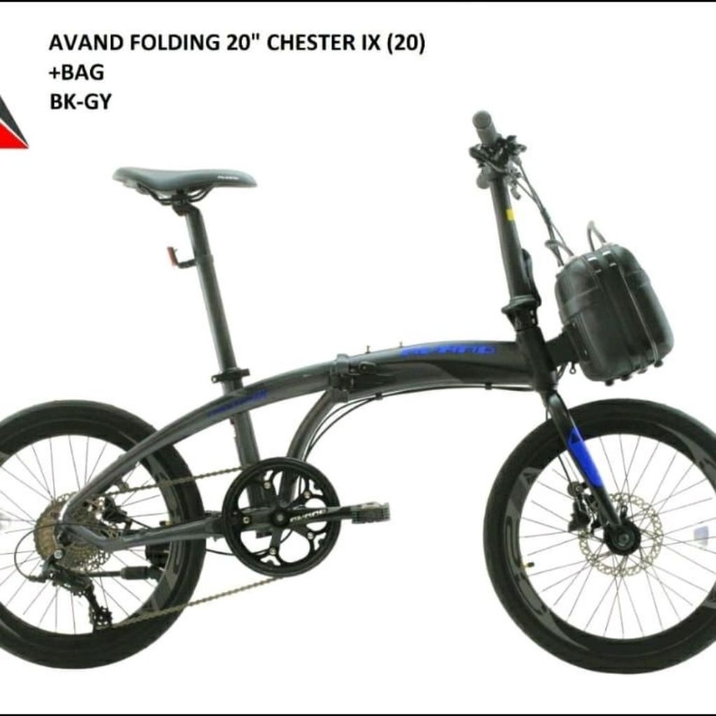 Sepeda Lipat 20 Avand Chester IX 9 speed Cakram Hidraulic