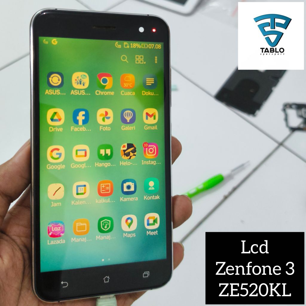 LCD plus Frame Asus Zenfone 3 ZE520KL ori copotan hp