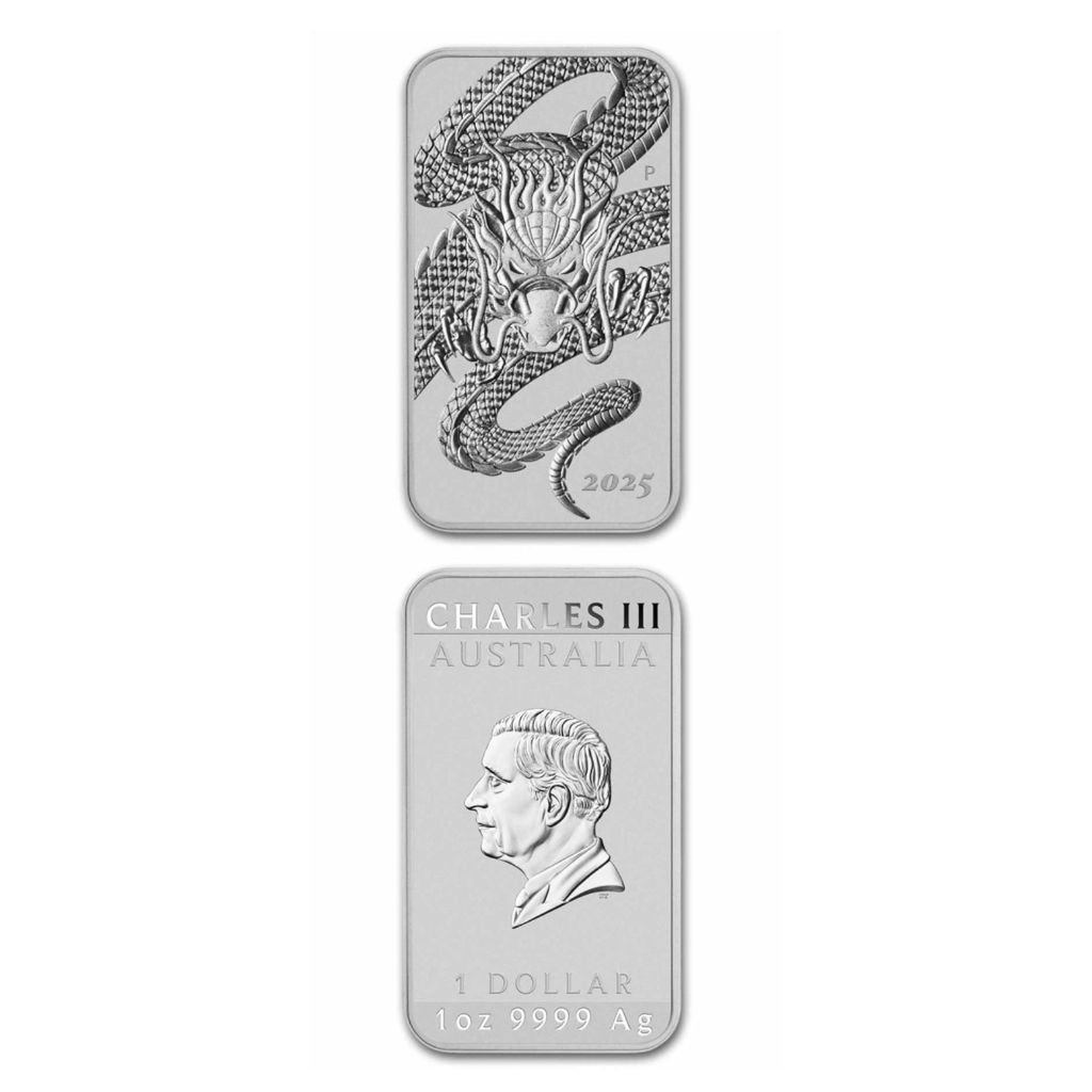 Silver Dragon Rectangular Coin 2025 - The Perth Mint 1 oz