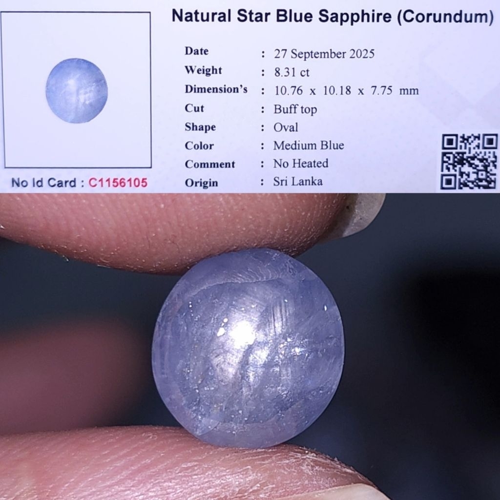 natural blue sapphire star ceylon safir srilanka no treatment