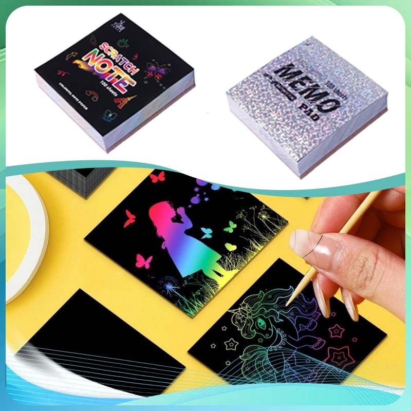 Scratch Paper Note Book Tulis Gores Ajaib Grafiti Paper Sscratch Paper Note Tulis Gores Gambar Diy