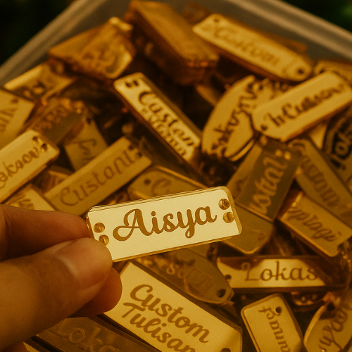 Label Akrilik Termurah / Label Hijab / Label Gamis / Branding Produk